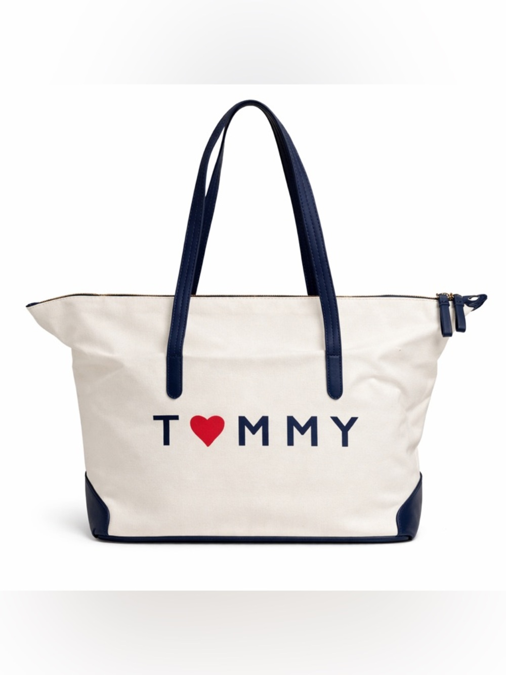 NWT Tommy Hilfiger "T♥MMY" Canvas Zipper Tote Bag